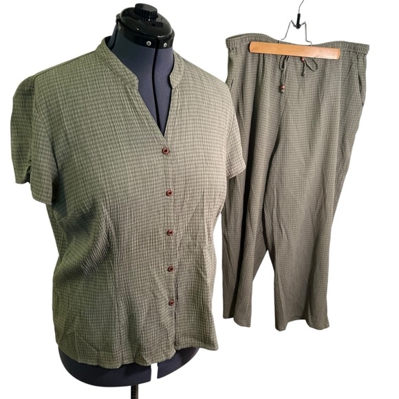 Vintage JM Collection Pant Set Sage Green 16 - Picture 1 of 13